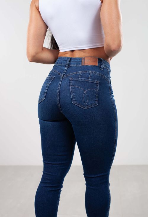 Calça Jeans Skinny Feminina Levanta Bumbum Com Barra Desfeita