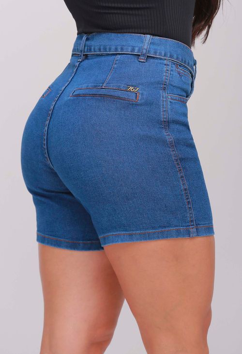 Bermuda Jeans Comfort Feminina Com Cinto