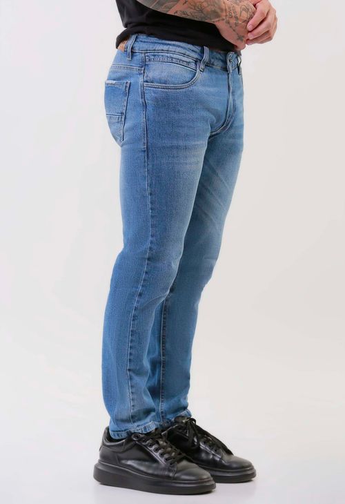 Calça Jeans Skinny Masculina Média Clara