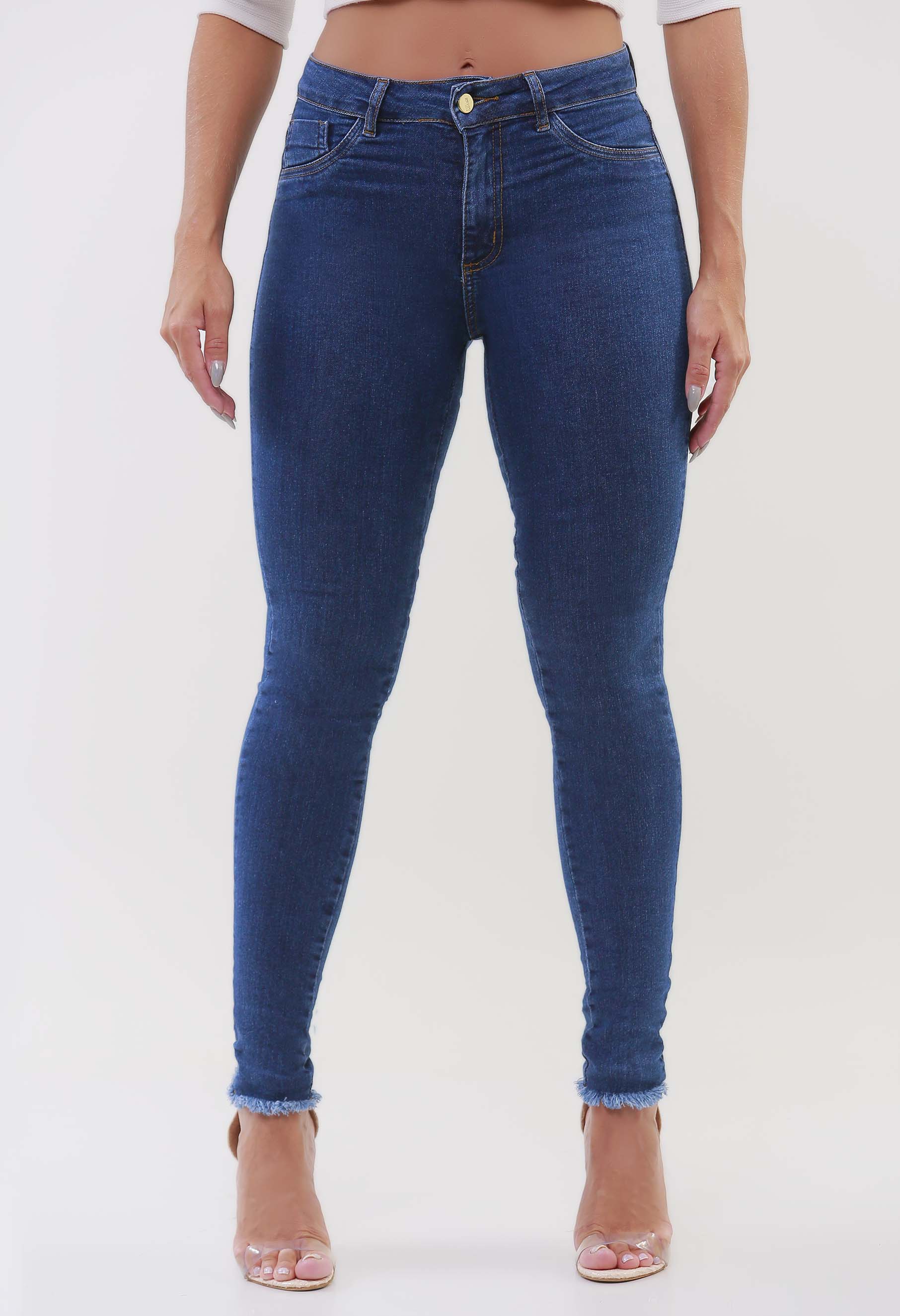 Leggings jeans falso feminino, leggins com estampa de bolso longo