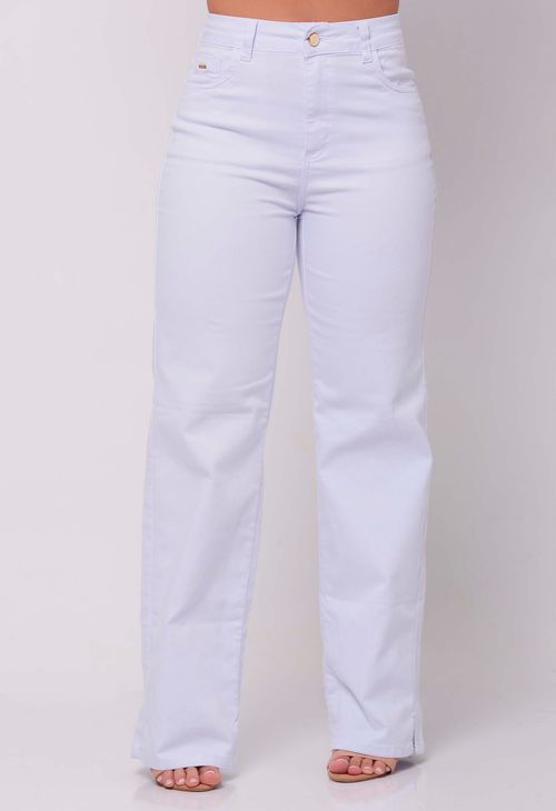 Calça Jeans Wide Leg Feminina Branca 25476