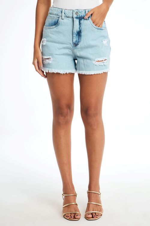 Shorts Jeans Mom Feminino Destroyed 23476